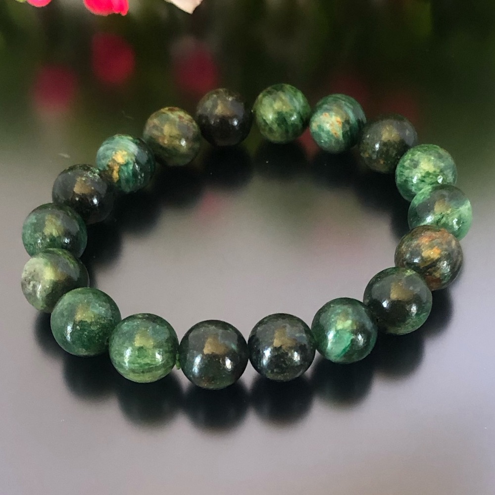 Emerald 10mm Natural Stone Beads Stretchable Bracelet